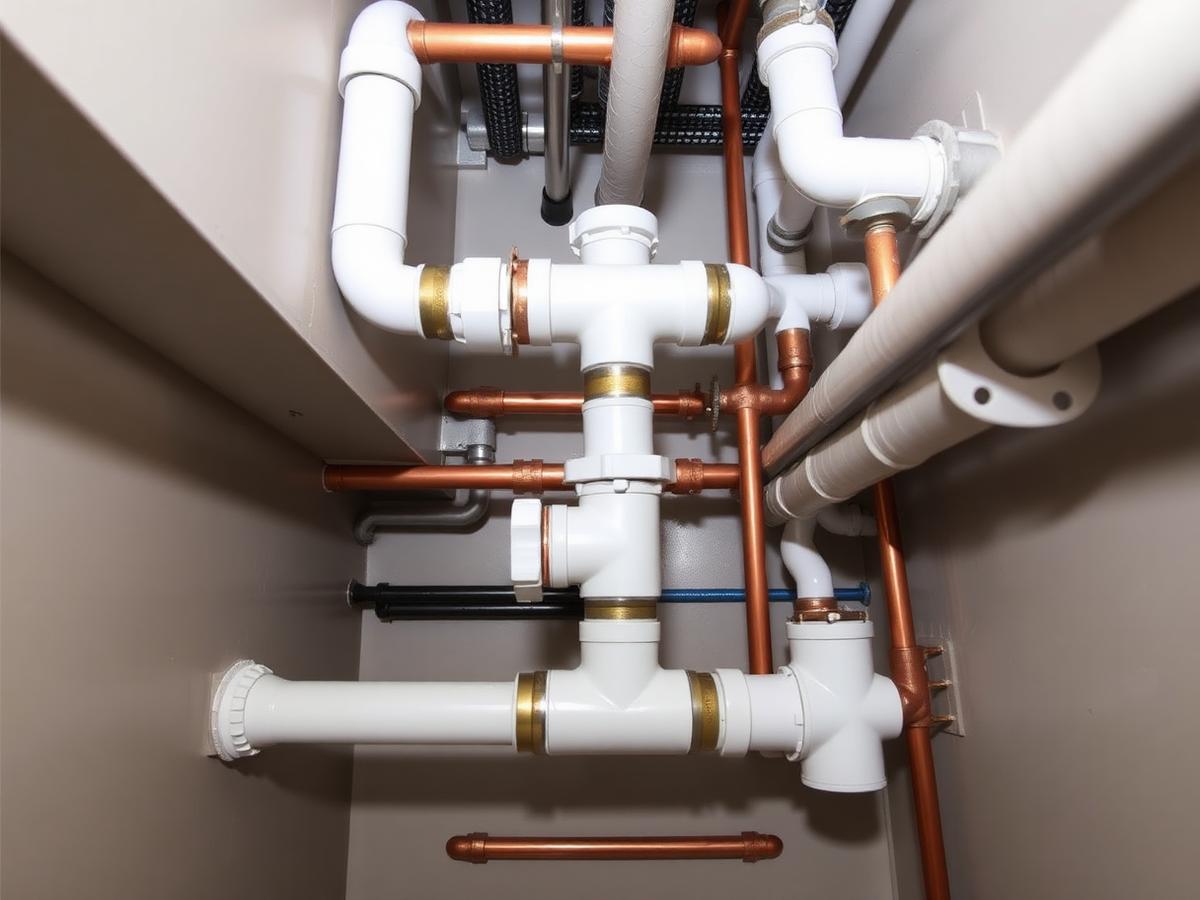 Plumbing work by R.K Rout & Co. — Shaft plumbing manifold assembly on a high-rise package