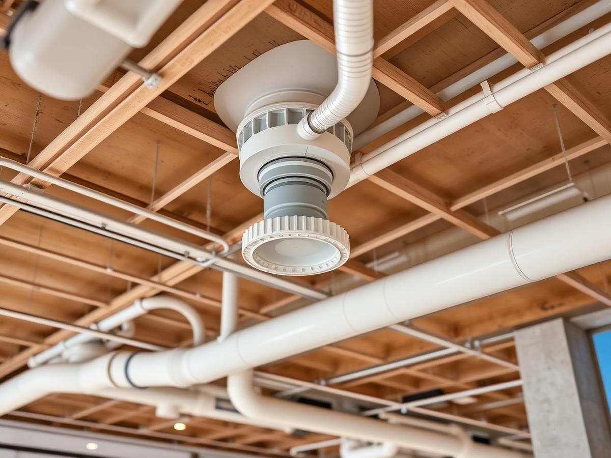 Fire Fighting work by R.K Rout & Co. — Ceiling sprinkler head and branch piping installation