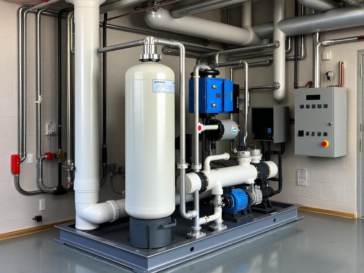 WTP work by R.K Rout & Co. — Water softener and RO treatment skid with control panel